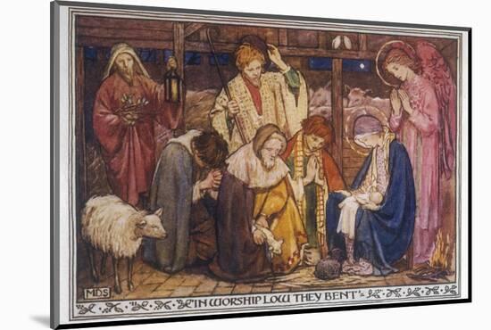 Encouraged by the Angels the Shepherds Come to Jesus' Cradle to Worship the Child-M. Dibden-Mounted Photographic Print