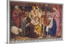 Encouraged by the Angels the Shepherds Come to Jesus' Cradle to Worship the Child-M. Dibden-Stretched Canvas