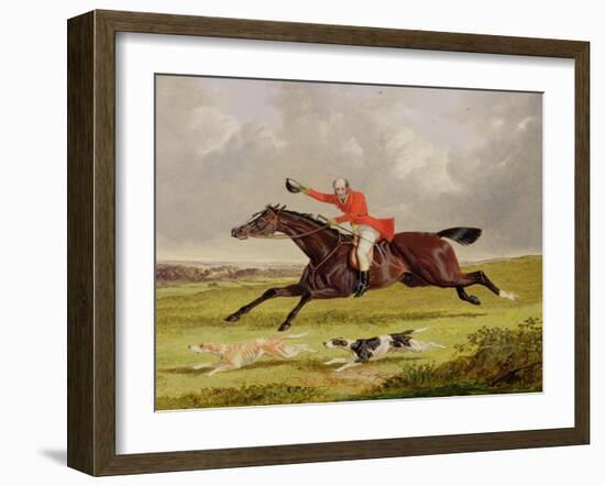 Encouraging Hounds, 1839 (Oil on Panel)-John Frederick Herring I-Framed Giclee Print