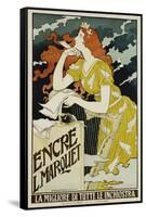 Encre L. Marquet Writing Products Poster-Eugene Grasset-Framed Stretched Canvas