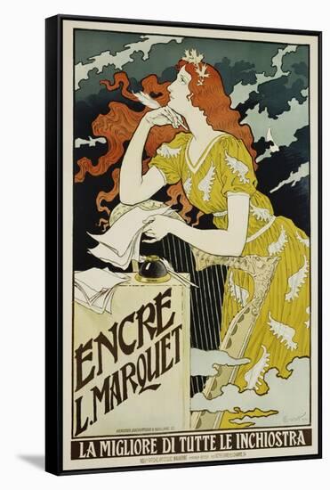 Encre L. Marquet Writing Products Poster-Eugene Grasset-Framed Stretched Canvas