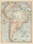 Map of South America. Inset Map of the Isthmus of Panama and the Panama Canal-Encyclopaedia Britannica-Art Print