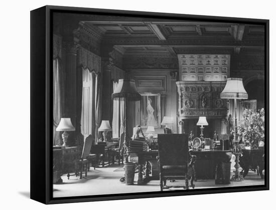 End of Great Hall at Cliveden, Estate Owned by Lord William Waldorf Astor and Wife Lady Nancy Astor-Hans Wild-Framed Stretched Canvas