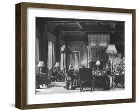 End of Great Hall at Cliveden, Estate Owned by Lord William Waldorf Astor and Wife Lady Nancy Astor-Hans Wild-Framed Photographic Print