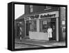 End of Rationing, Meat and Bacon on Sale at the Barnsley Co-Op Butchers, South Yorkshire, 1954-Michael Walters-Framed Stretched Canvas