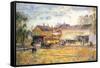 End of The Tram, Oak Park, Illinois-Childe Hassam-Framed Stretched Canvas