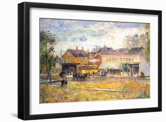 End of The Tram, Oak Park, Illinois-Childe Hassam-Framed Art Print