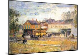 End of The Tram, Oak Park, Illinois-Childe Hassam-Mounted Art Print