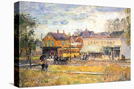 End of the Tram, Oak Park, Illinois-Childe Hassam-Stretched Canvas