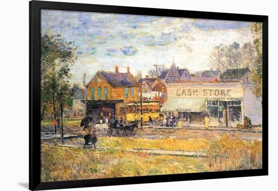 End of the Tram, Oak Park, Illinois-Childe Hassam-Framed Art Print