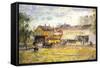 End of The Tram, Oak Park, Illinois-Childe Hassam-Framed Stretched Canvas