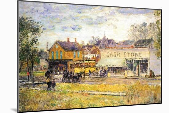 End of The Tram, Oak Park, Illinois-Childe Hassam-Mounted Art Print