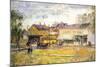 End of The Tram, Oak Park, Illinois-Childe Hassam-Mounted Art Print