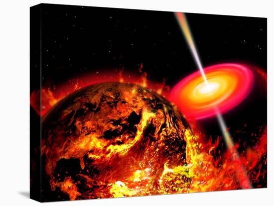 End of the World: the Earth Destroyed by a Black Hole-Stocktrek Images-Stretched Canvas