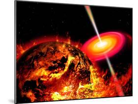 End of the World: the Earth Destroyed by a Black Hole-Stocktrek Images-Mounted Photographic Print