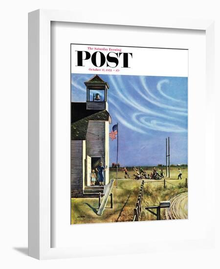 "Endl of Recess" Saturday Evening Post Cover, October 17, 1953-John Falter-Framed Giclee Print