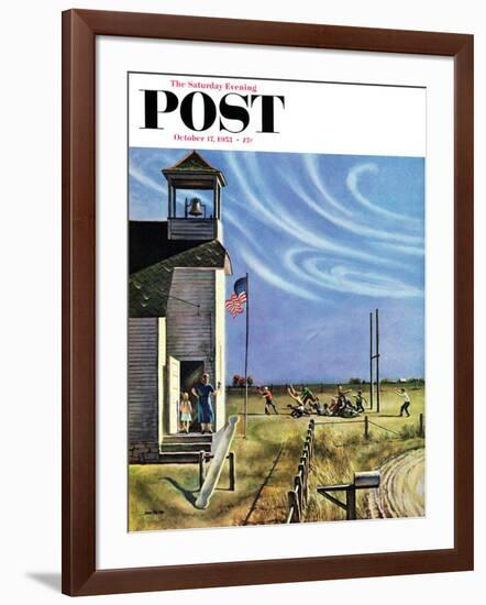 "Endl of Recess" Saturday Evening Post Cover, October 17, 1953-John Falter-Framed Giclee Print