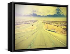 Endless Country Highway, Vintage Retro Effect.-Maciej Bledowski-Framed Stretched Canvas