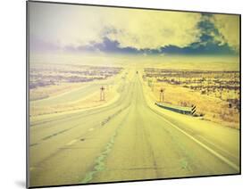 Endless Country Highway, Vintage Retro Effect.-Maciej Bledowski-Mounted Photographic Print