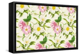 Endless White and Pink Flowers-Cora Niele-Framed Stretched Canvas