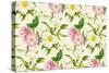 Endless White and Pink Flowers-Cora Niele-Stretched Canvas