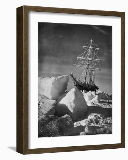 Endurance Trapped in Ice-Frank Hurley-Framed Photographic Print