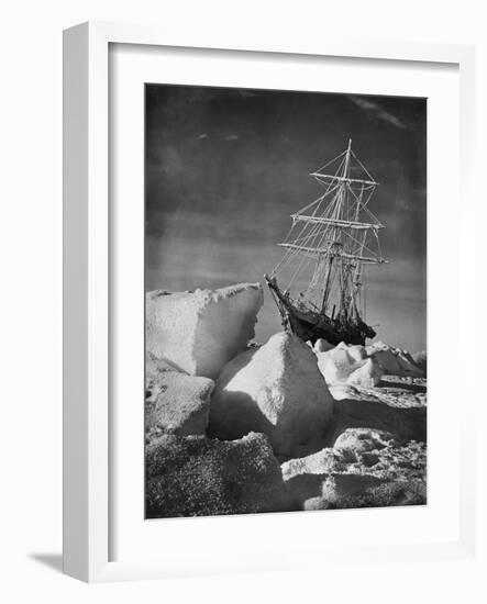 Endurance Trapped in Ice-Frank Hurley-Framed Photographic Print