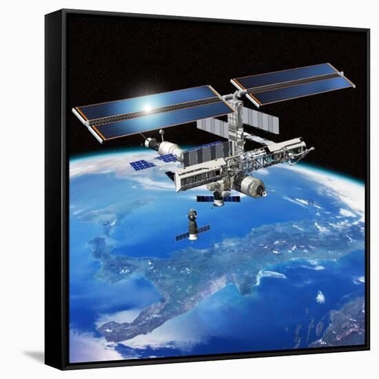 ENEIDE Mission To the ISS, Artwork-David Ducros-Framed Stretched Canvas