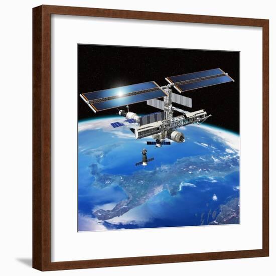 ENEIDE Mission To the ISS, Artwork-David Ducros-Framed Premium Photographic Print