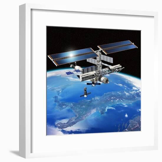 ENEIDE Mission To the ISS, Artwork-David Ducros-Framed Premium Photographic Print