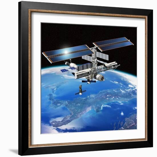 ENEIDE Mission To the ISS, Artwork-David Ducros-Framed Premium Photographic Print