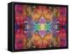 Energetic Multicolor Ornament from Flower Photographs, Emotional Layer Work-Alaya Gadeh-Framed Stretched Canvas