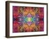 Energetic Multicolor Ornament from Flower Photographs, Emotional Layer Work-Alaya Gadeh-Framed Photographic Print