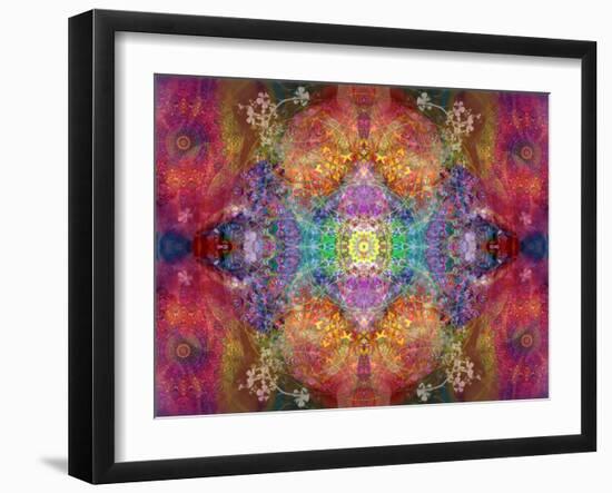 Energetic Multicolor Ornament from Flower Photographs, Emotional Layer Work-Alaya Gadeh-Framed Photographic Print