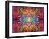 Energetic Multicolor Ornament from Flower Photographs, Emotional Layer Work-Alaya Gadeh-Framed Photographic Print