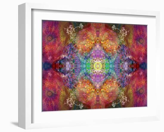 Energetic Multicolor Ornament from Flower Photographs, Emotional Layer Work-Alaya Gadeh-Framed Photographic Print