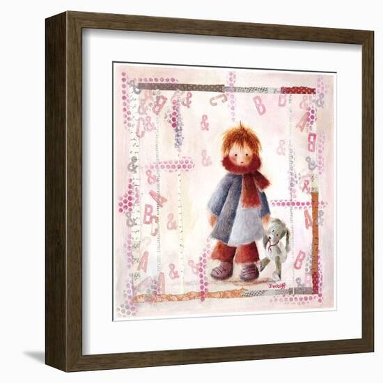 Enfant Écharpe Rouge-Joelle Wolff-Framed Art Print