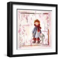 Enfant Écharpe Rouge-Joelle Wolff-Framed Art Print