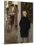 Enfant et femme dans un intérieur-Paul Mathey-Stretched Canvas