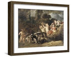 Enfants nobles (famille Trip?) dans un char trainé par des chèvres (dit autrefois : les enfants de-Ferdinand Bol-Framed Giclee Print