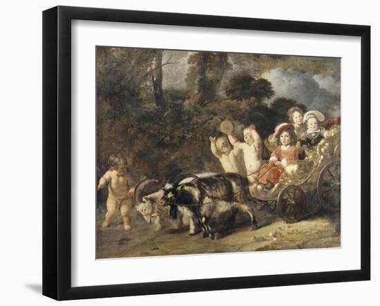Enfants nobles (famille Trip?) dans un char trainé par des chèvres (dit autrefois : les enfants de-Ferdinand Bol-Framed Giclee Print