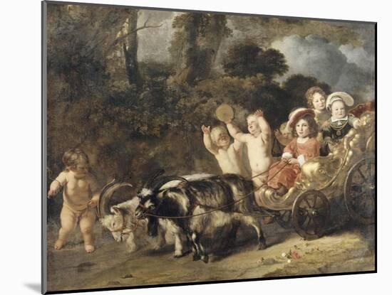 Enfants nobles (famille Trip?) dans un char trainé par des chèvres (dit autrefois : les enfants de-Ferdinand Bol-Mounted Giclee Print