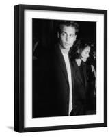 Engaged Actors Johnny Depp and Winona Ryder Attending Premier of the Film "Pacific Heights"-null-Framed Premium Photographic Print