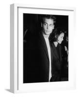 Engaged Actors Johnny Depp and Winona Ryder Attending Premier of the Film "Pacific Heights"-null-Framed Premium Photographic Print