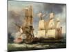 Engagement Between French Corvette La Bayonnaise and English Frigate The Ambush, 14 December 1798-Jean-Francois Hue-Mounted Giclee Print