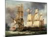 Engagement Between French Corvette La Bayonnaise and English Frigate The Ambush, 14 December 1798-Jean-Francois Hue-Mounted Giclee Print