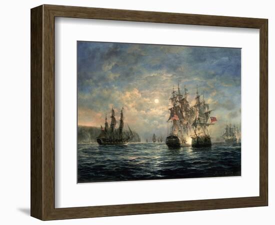 Engagement Between the "Bonhomme Richard" and the "Serapis" Off Flamborough Head, 1779-Richard Willis-Framed Giclee Print