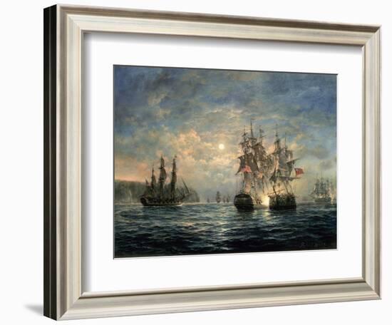 Engagement Between the "Bonhomme Richard" and the "Serapis" Off Flamborough Head, 1779-Richard Willis-Framed Giclee Print