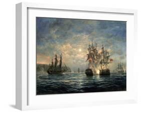 Engagement Between the "Bonhomme Richard" and the "Serapis" Off Flamborough Head, 1779-Richard Willis-Framed Giclee Print