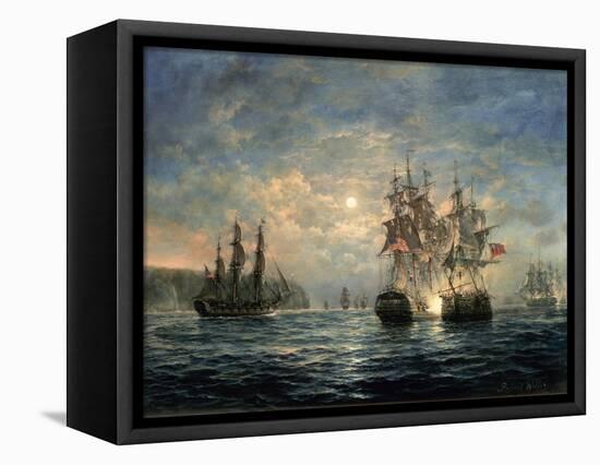 Engagement Between the "Bonhomme Richard" and the "Serapis" Off Flamborough Head, 1779-Richard Willis-Framed Stretched Canvas